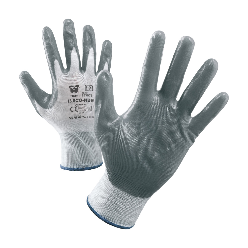 Guanti in Nylon con Palmo in Nitrile NBR 13 Eco Taglia 9 FERWORK - 12 Paia