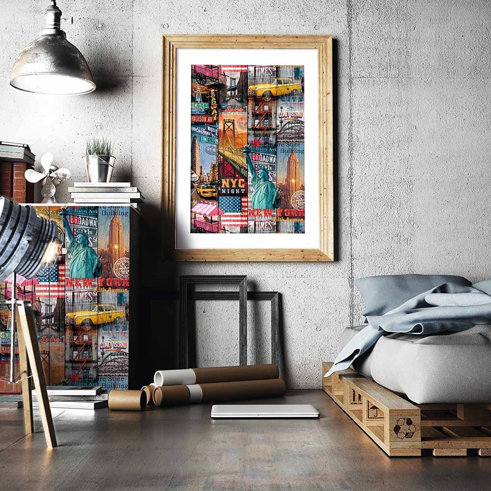 Carta Adesiva in Vinile con Fantasia Manhattan 45 cm - Vendita al metro lineare