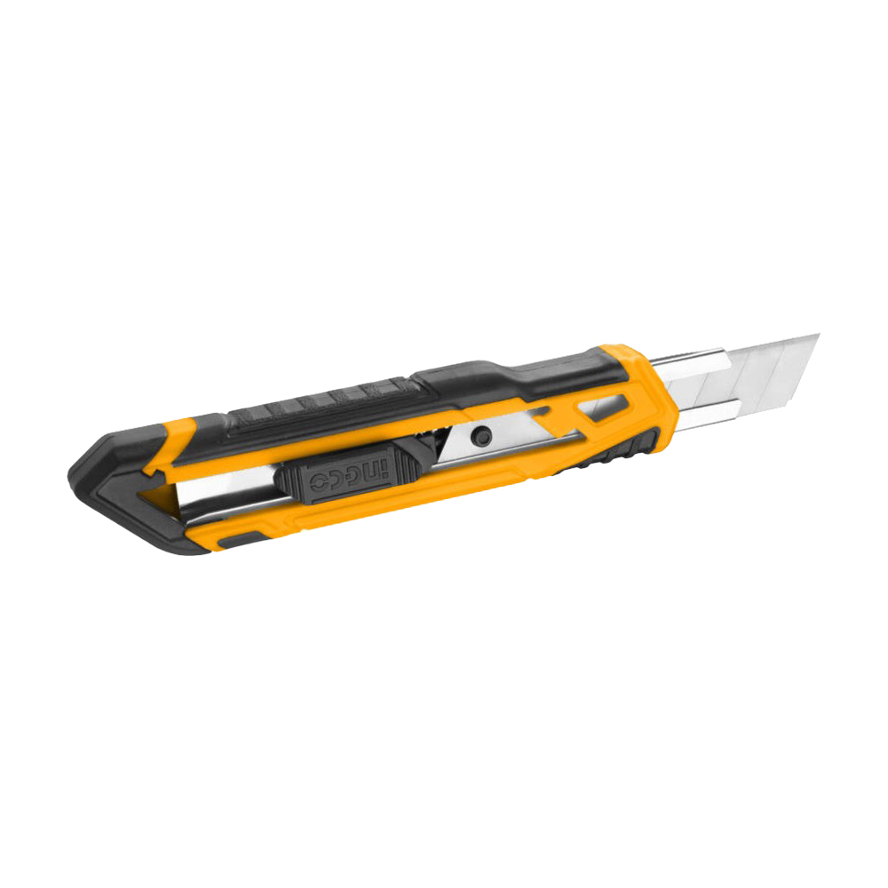 Cutter Ergonomico con con Pulsante Scorrimento INGCO - Lama 18x100 mm