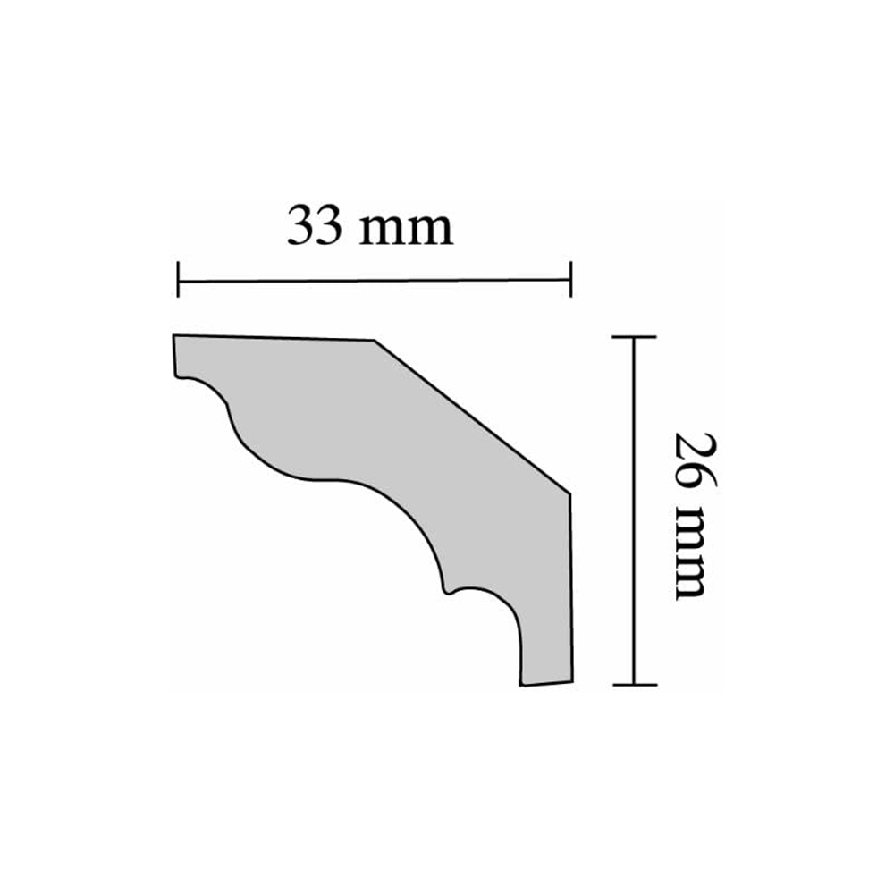 Cornice in Polistirene Estruso S30 33 x 26 mm DECOSA - 2 Metri Lineari