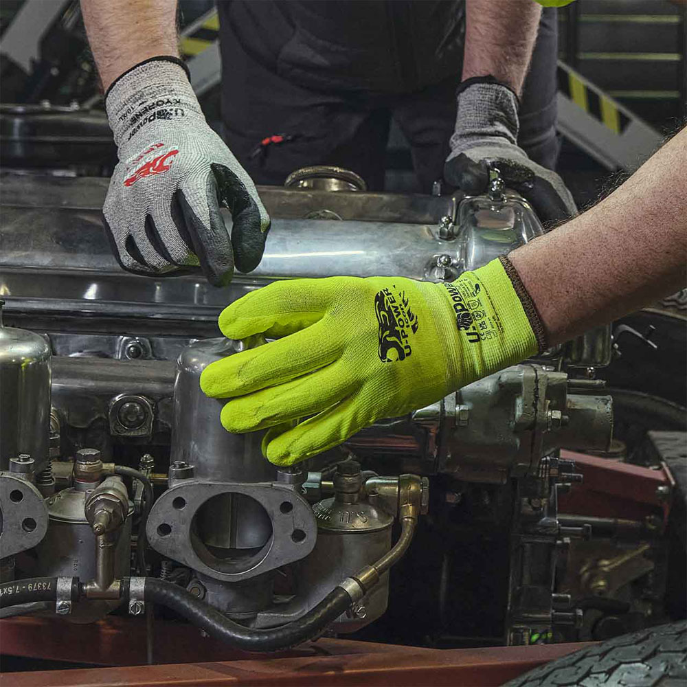 Guanti da Lavoro in Nitrile Icon Giallo Fluo U-POWER - Taglia 8
