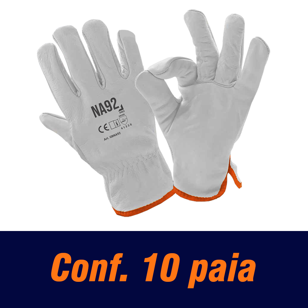 Guanti da Lavoro in Pelle Fiore di Bovino Taglia 10 NA92 PRO - Conf. 10 Paia