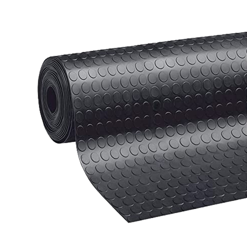 Tappeto in gomma bollato 1,3 mm x 200h cm nero - vendita al metro lineare.